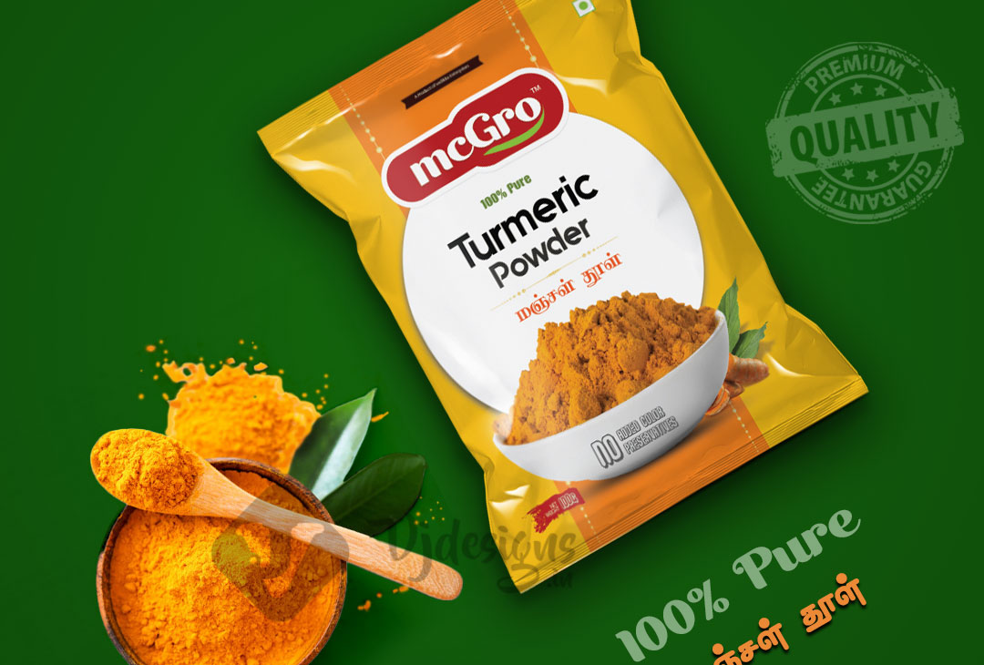mcGro - Turmeric Powder package Design